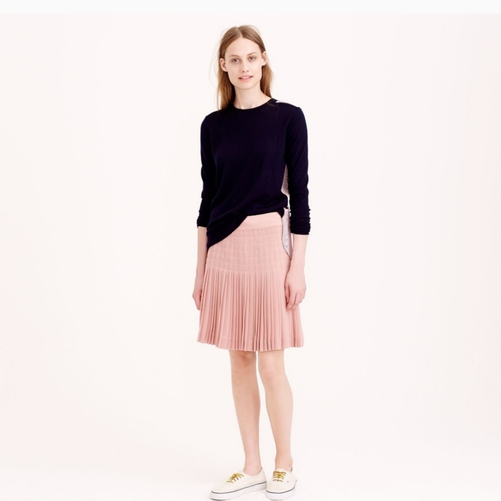 J. Crew Pleated Lattice Skirt